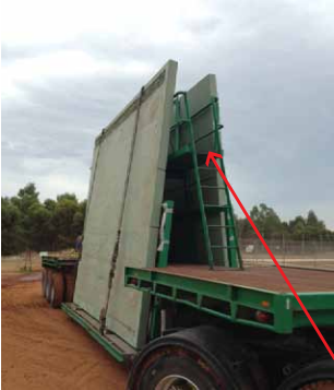 Precast panels on the back of a truck