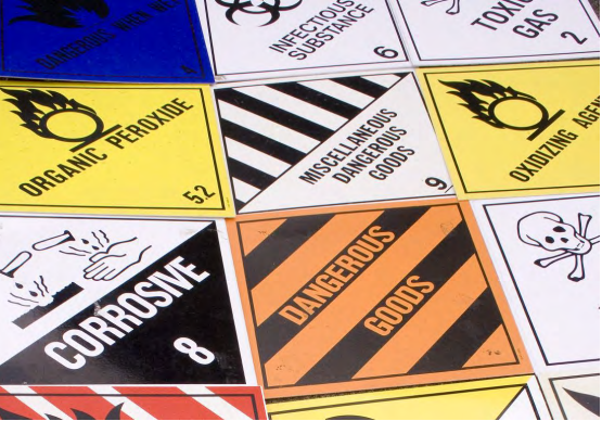 Examples of dangerous goods placards